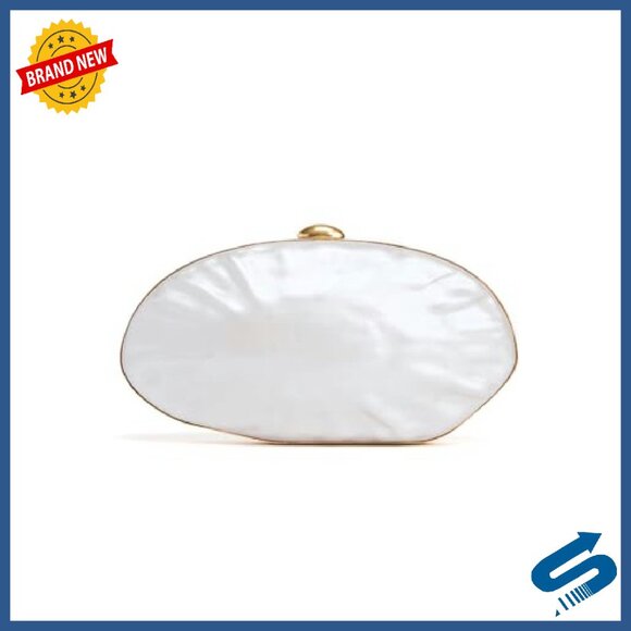 Pearl Shell Evening Clutch Bag Gold Frame Purse Formal Wedding Party